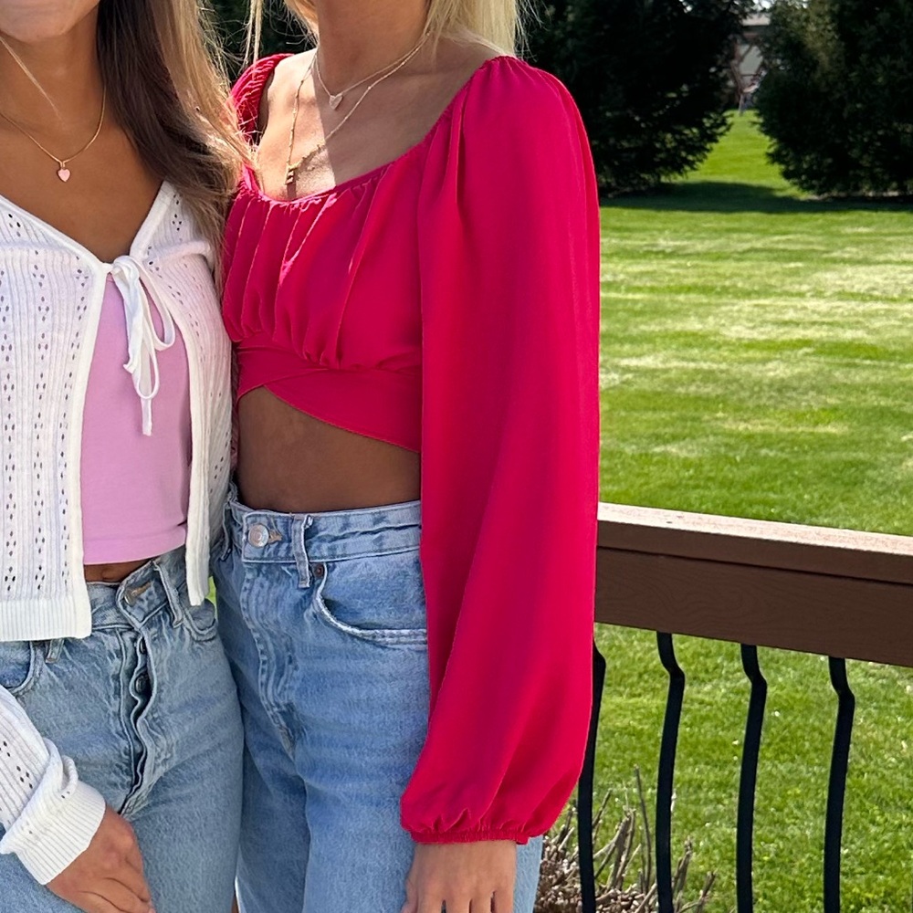 Vibrant Pink Off-Shoulder Top